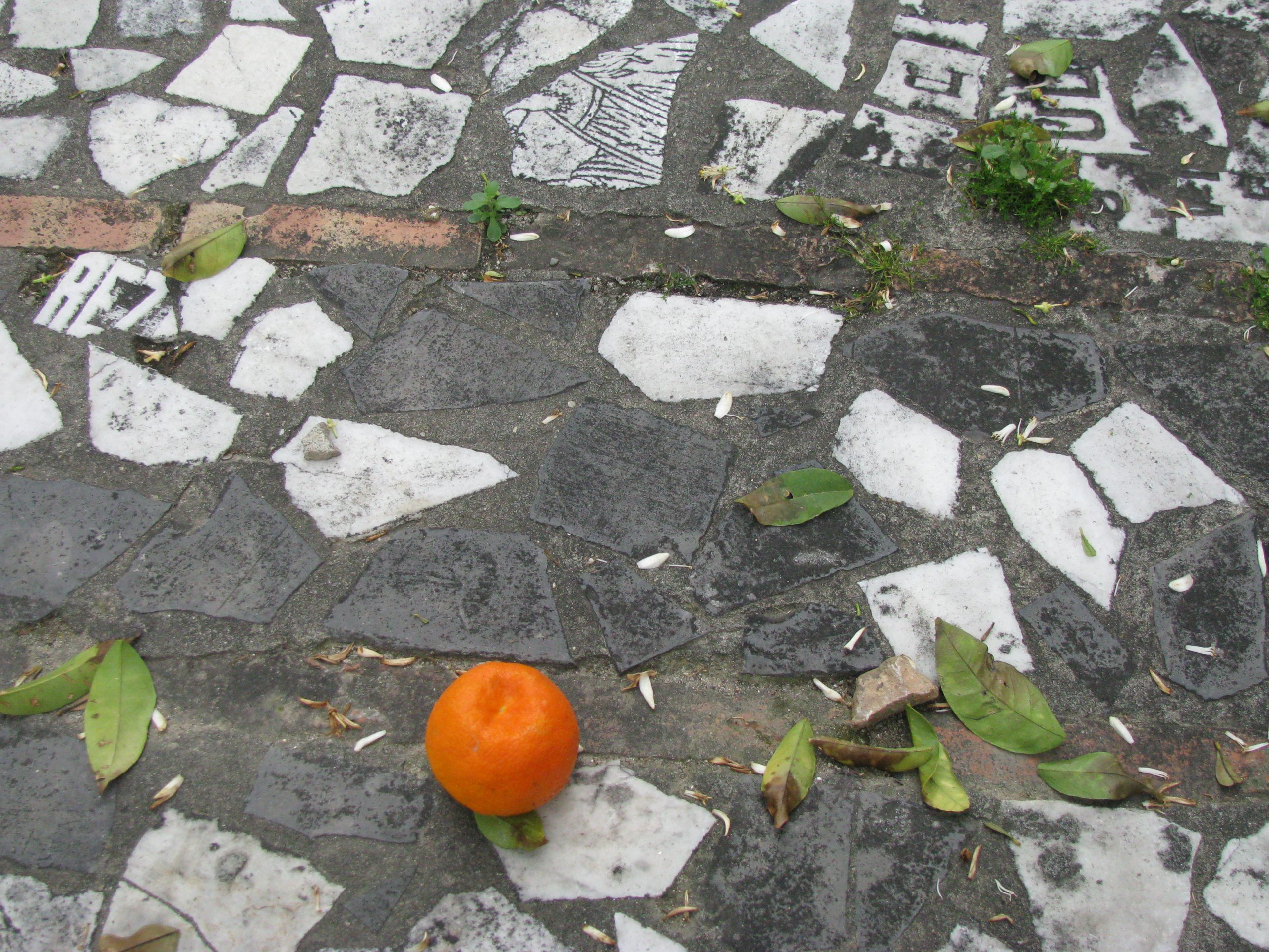 Oranges on tombstones