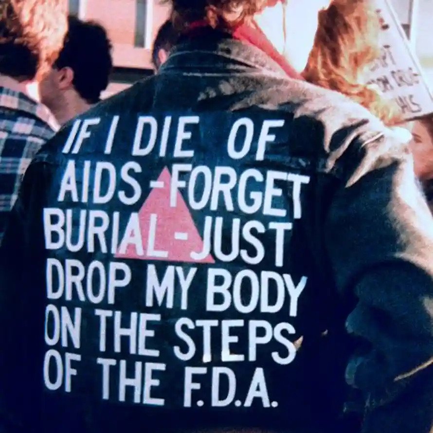 Photo of the back of a jacket that reads 