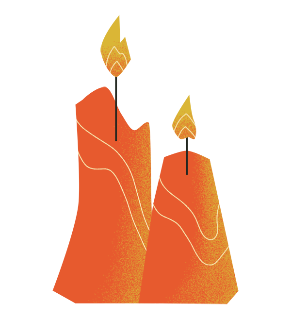 Illustratino of two red candles