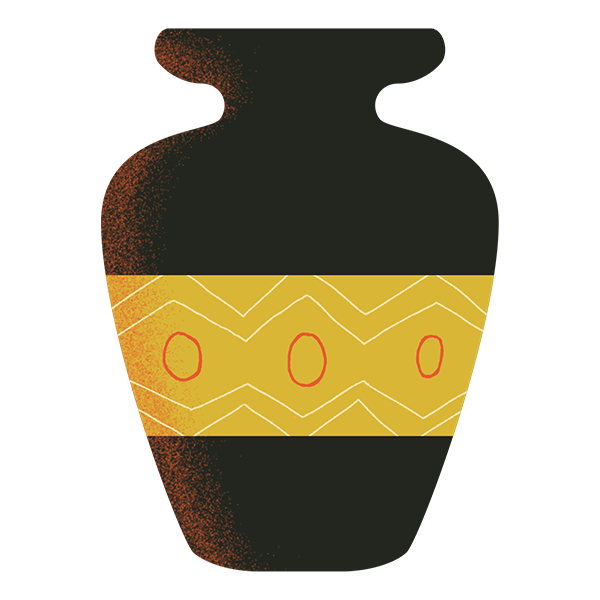 Illustration of a black urn