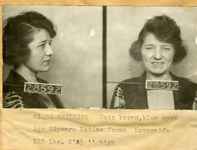 Mug shots of Clara Phillips.