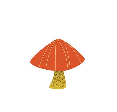 One red mushroom